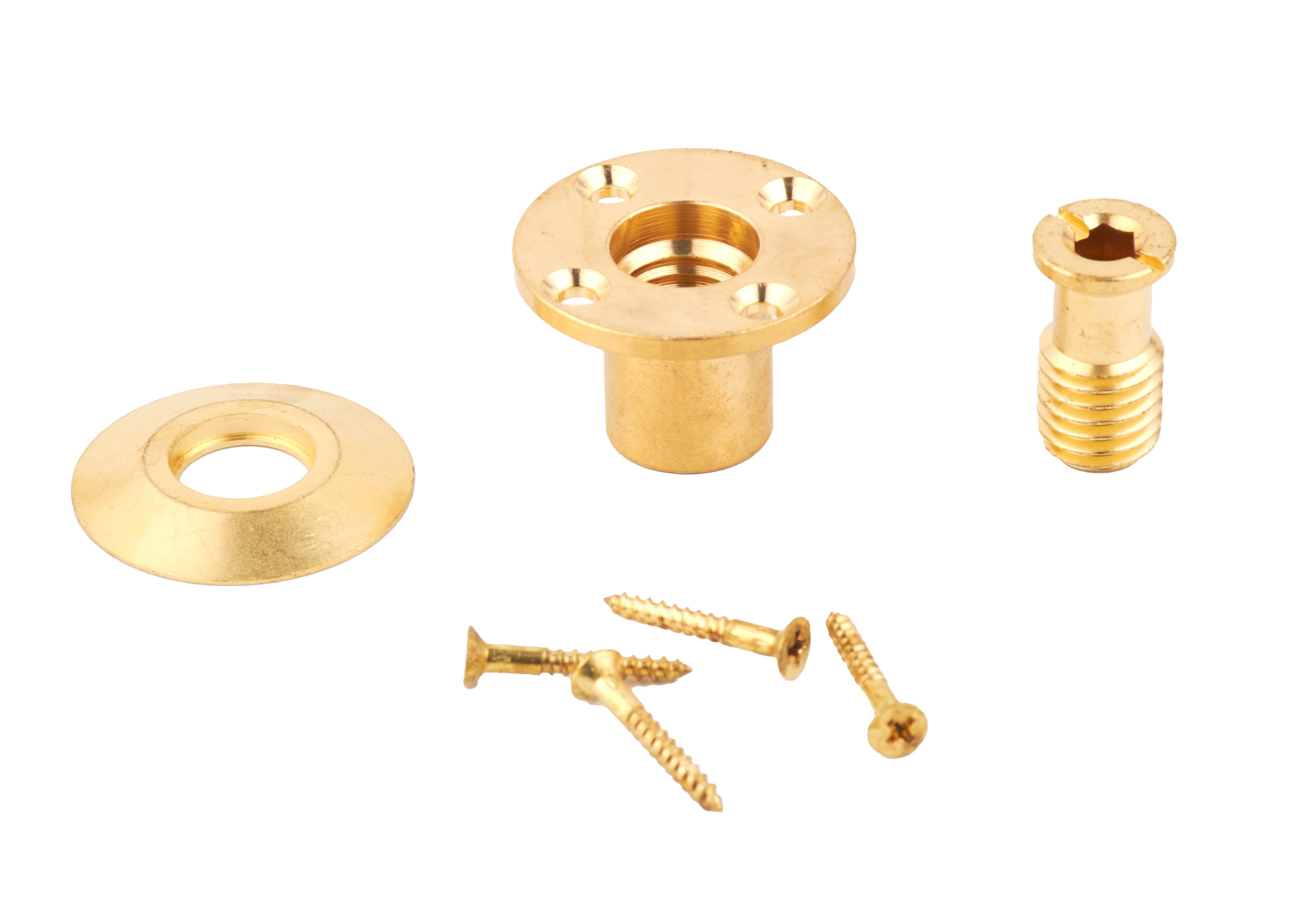 Brass Wood Deck Anchor with Flange Disk and 4 Wood Screw
